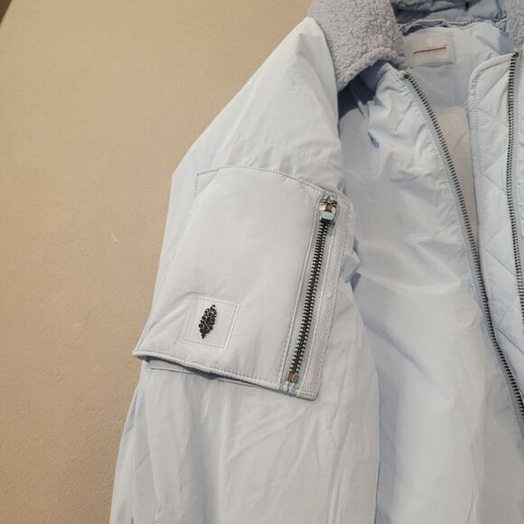 Free People Outpost Bomber Jacket Boardwalk Blue Combo Size Small - Picture 11 of 13